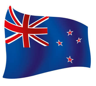 Current New Zealand Flag - Flying Design 167mm x 150mm - Markit Graphics