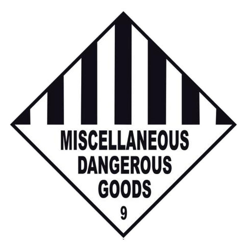 Miscellaneous Dangerous Goods 9 Labels - 10 Pack