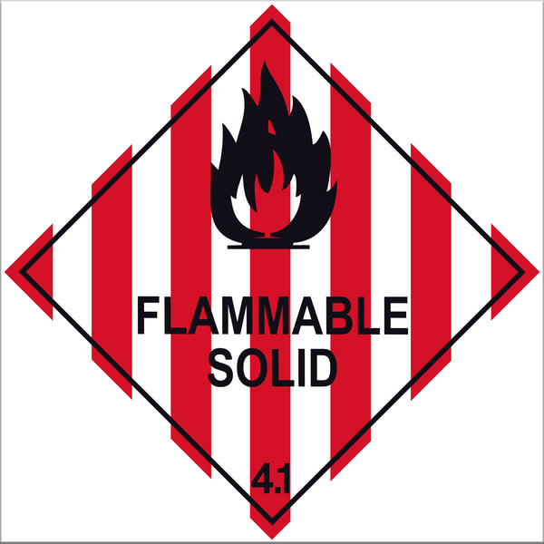 Flammable Solid 4.1 Label Signs - 10 Pack