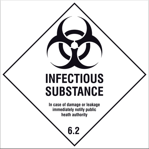 Infectious Substance 6.2 Labels -  10 Pack