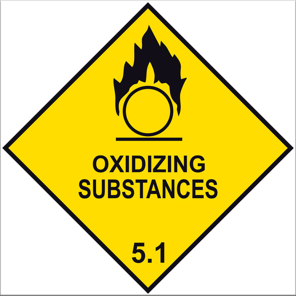 Oxidizing Substances 5.1 Label Signs - 10 Pack