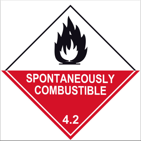 Spontaneously Combustible 4.2 Label Signs - 10 Pack